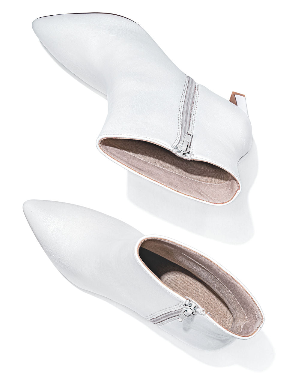 Jae Faux Leather Heeled Bootie - White