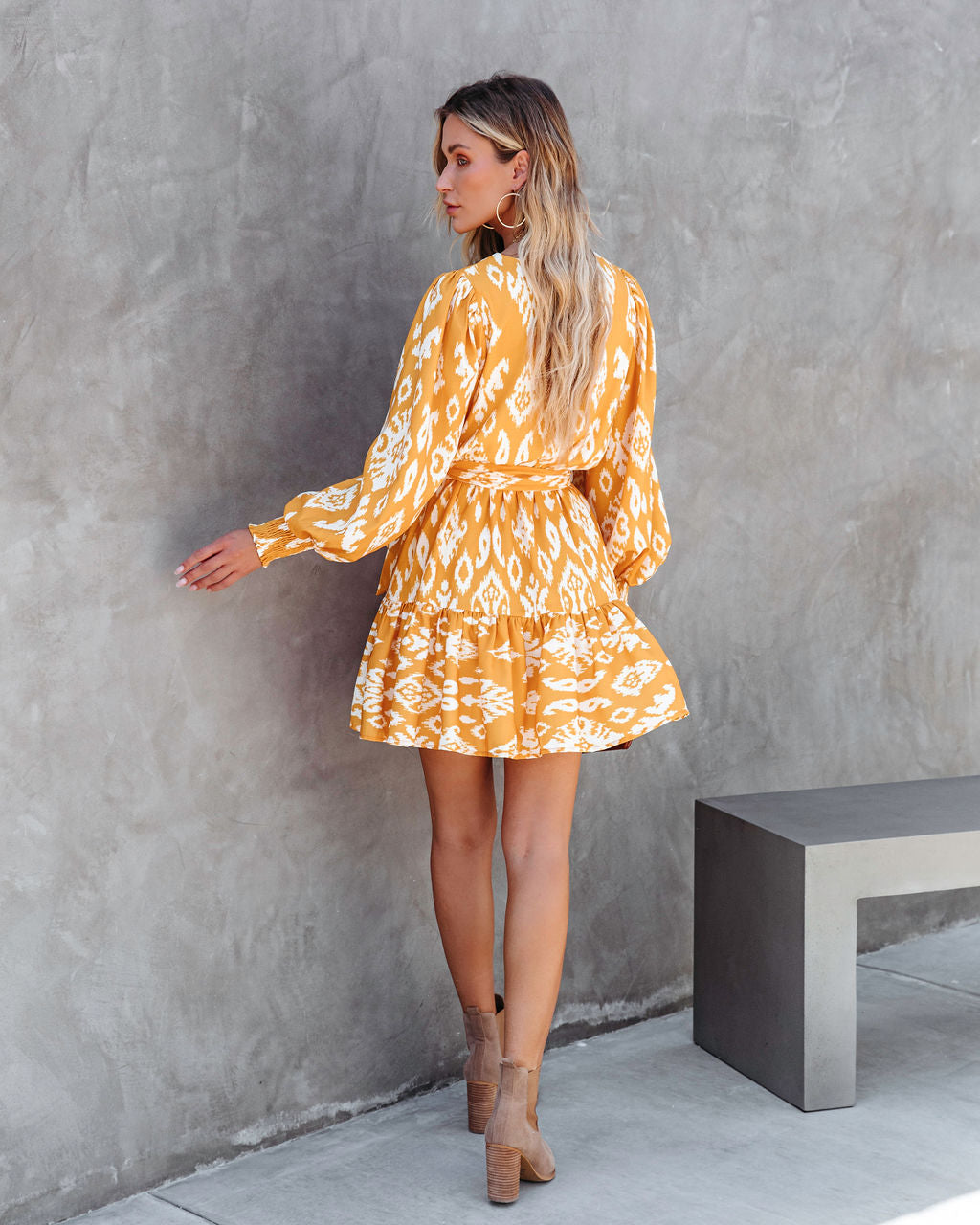 Channing Printed Woven Mini Dress - Yellow