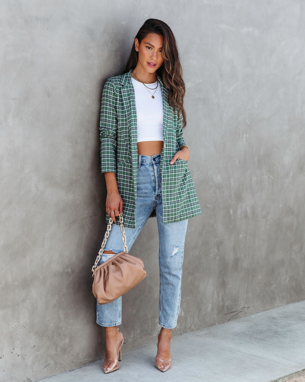 A La Mode Plaid Blazer