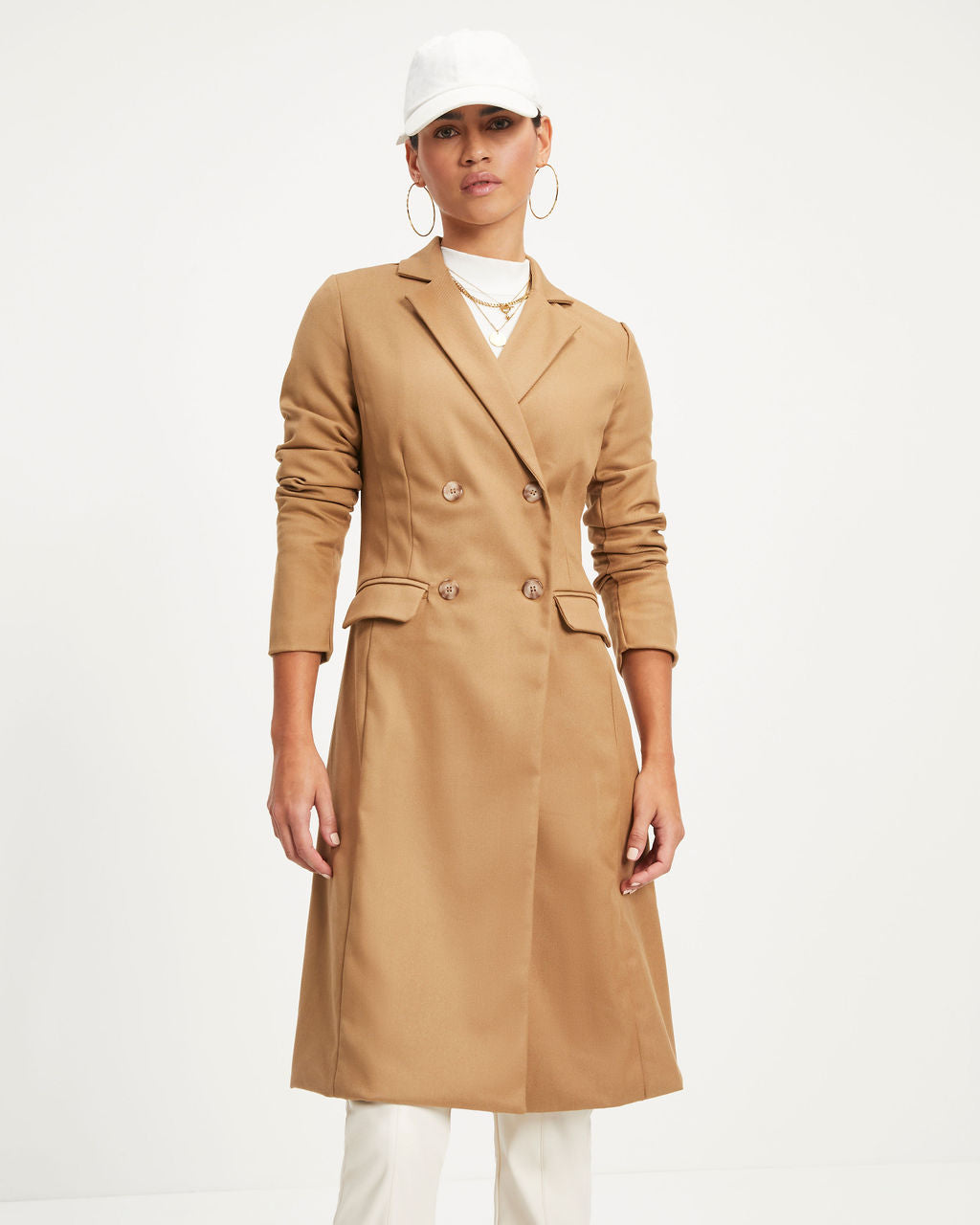 District Pocketed Coat - Camel
