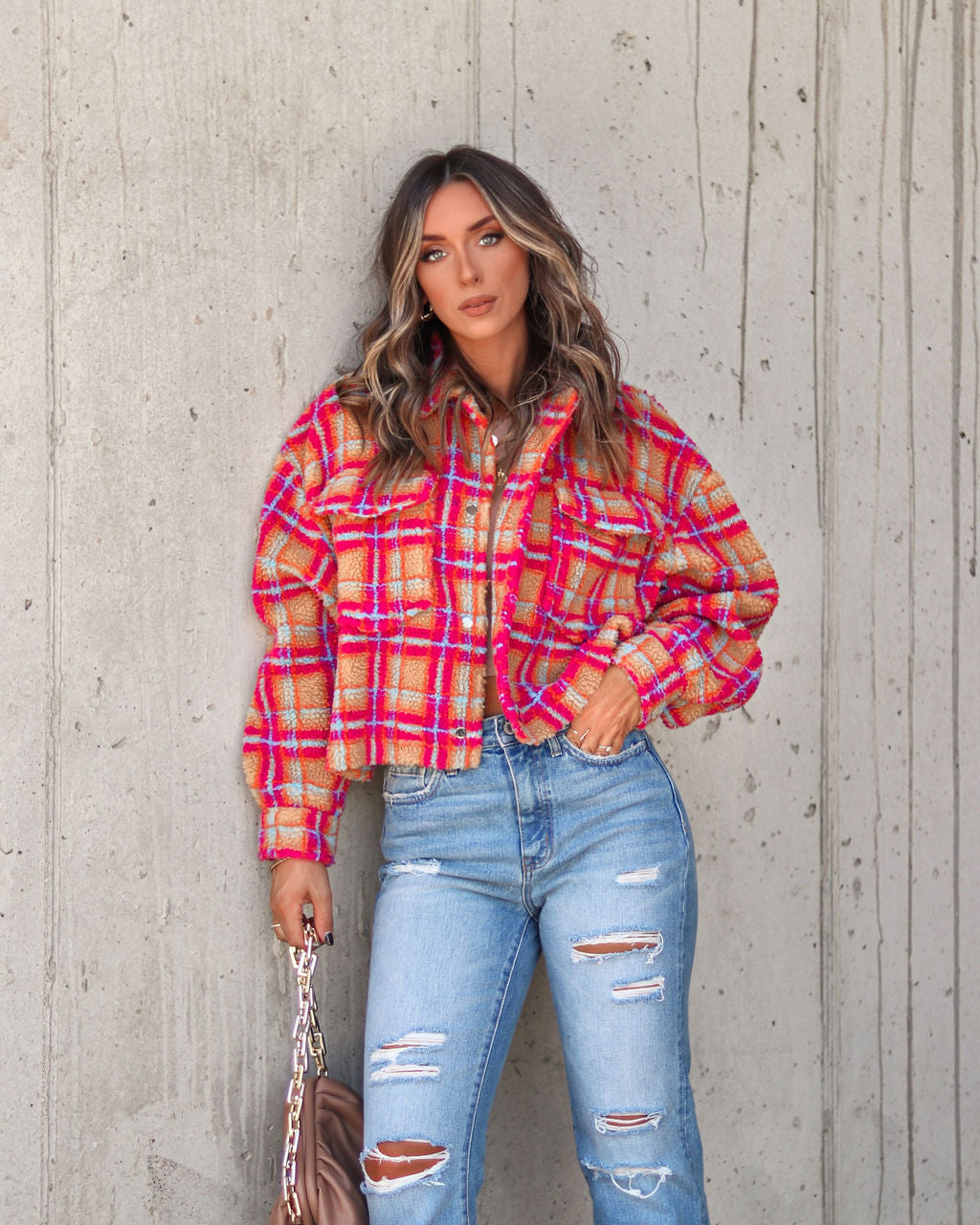 Murphy Plaid Teddy Jacket