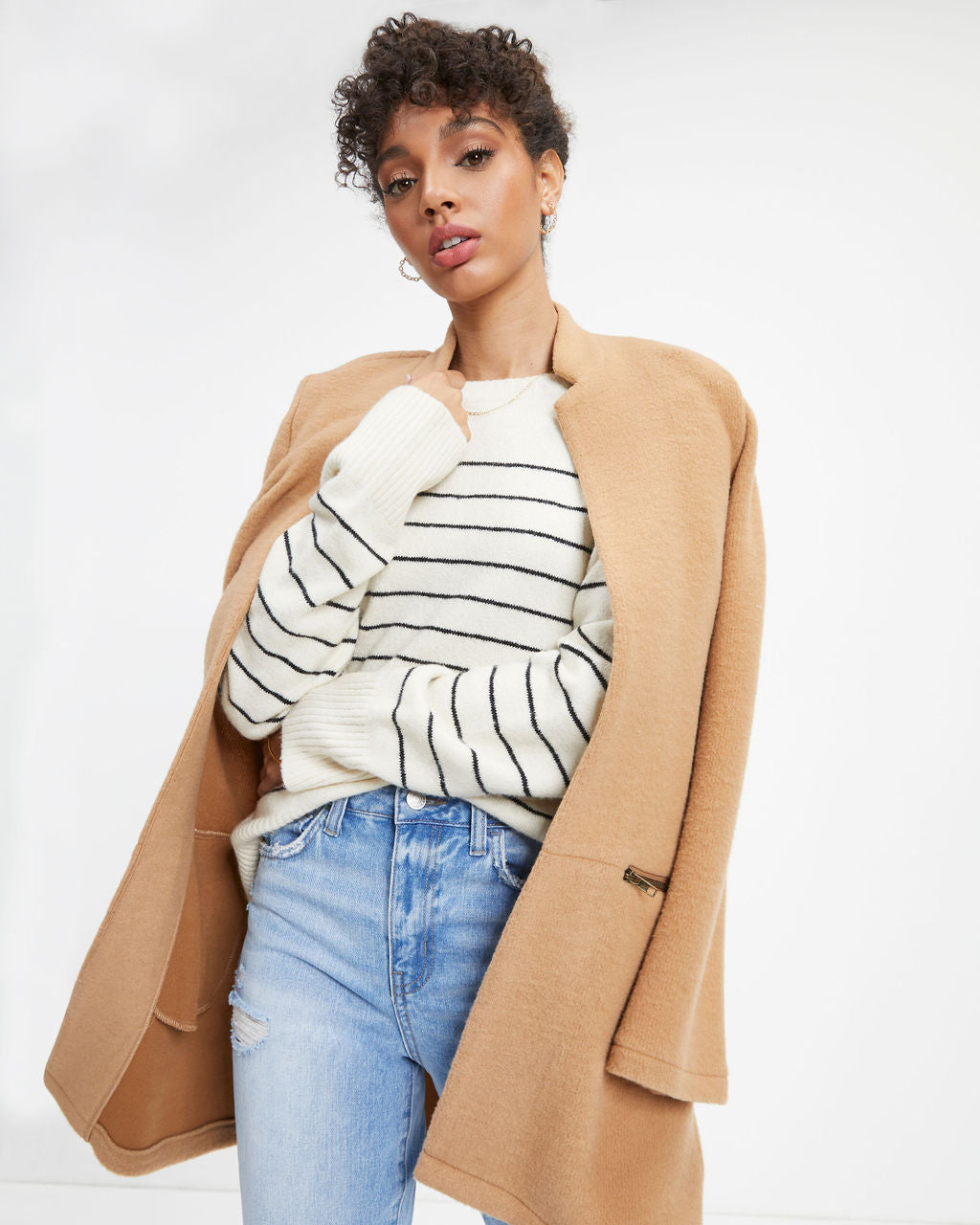 Harbor Autumn Coast Striped Knit Pullover Sweater
