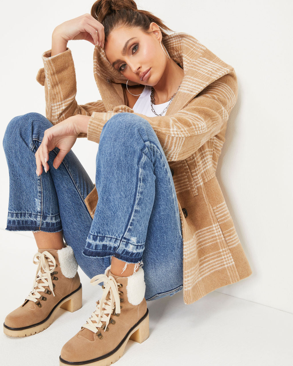 Let's Talk News Pocketed Jacket - Camel