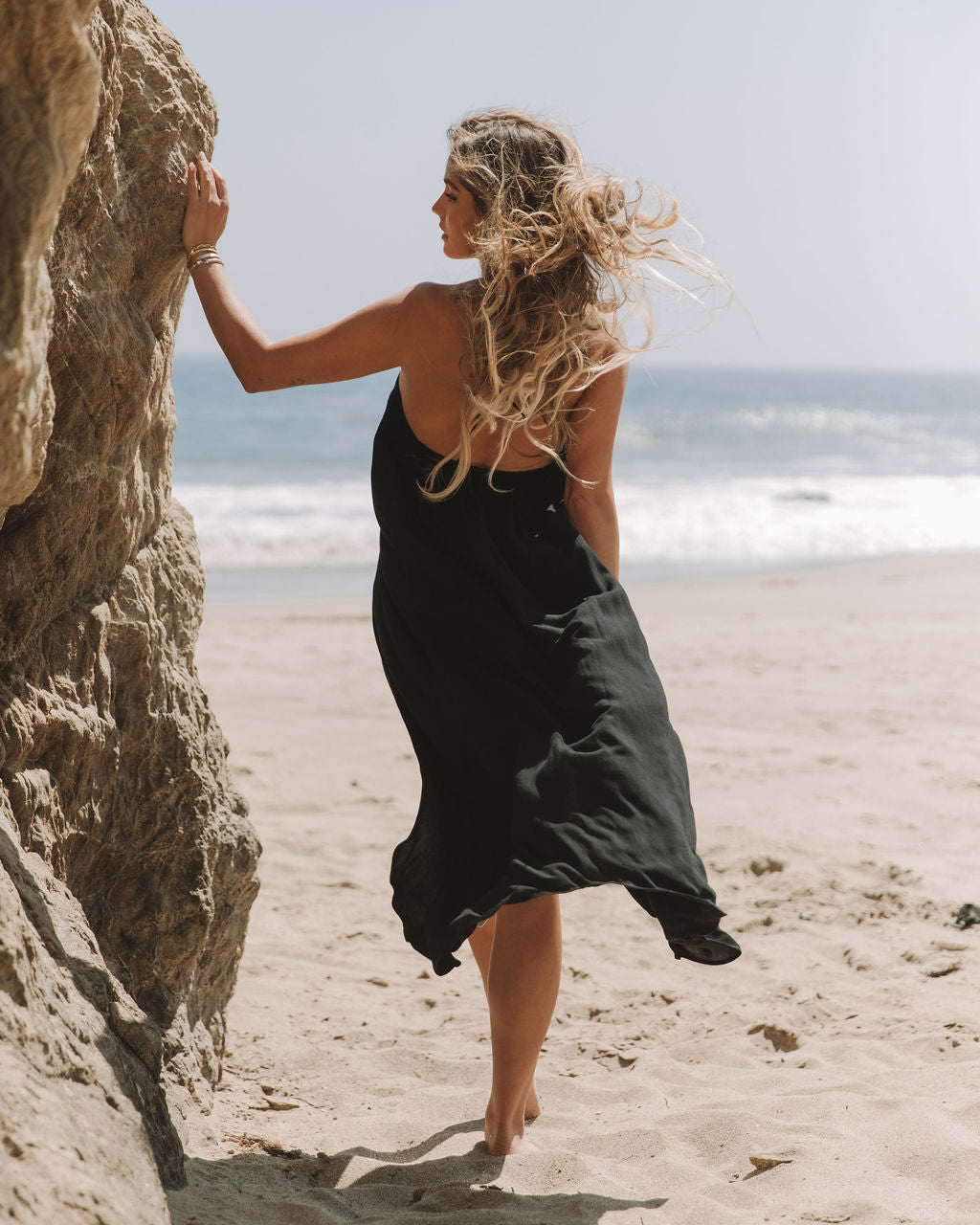 Queen Of The Night Slit Hatler Top - Black - FINAL SALE