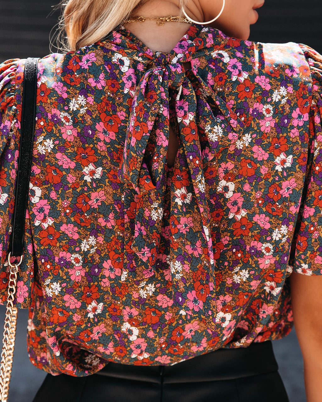 Secret Garden Romance Floral Puff Sleeve Top - SALE
