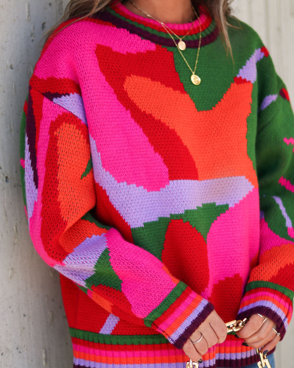 Girl From Rio Printed Knit Pullover Sweater