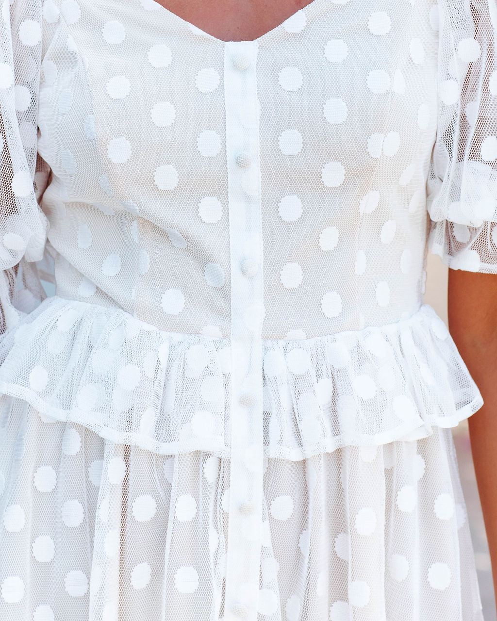 Celestina Polkadot Peplum Midi Dress - FINAL SALE