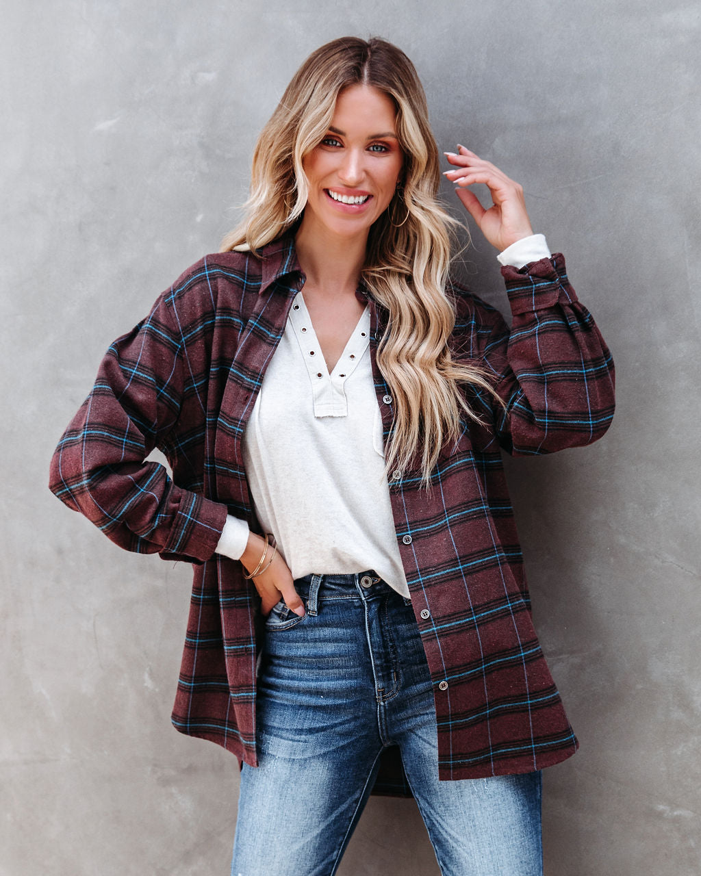 Eastwood Plaid Button Down Top