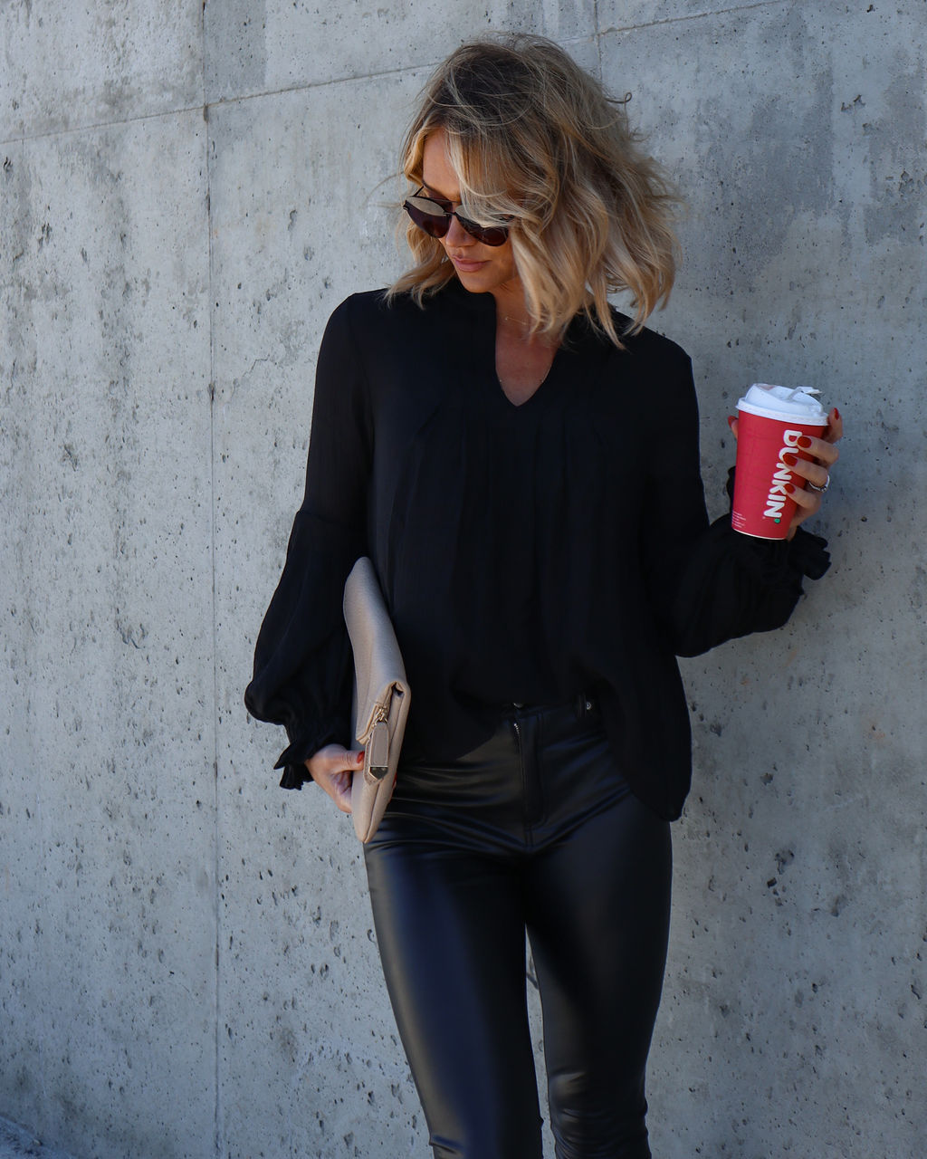 Golden Age Ruffle Peasant Top - Black