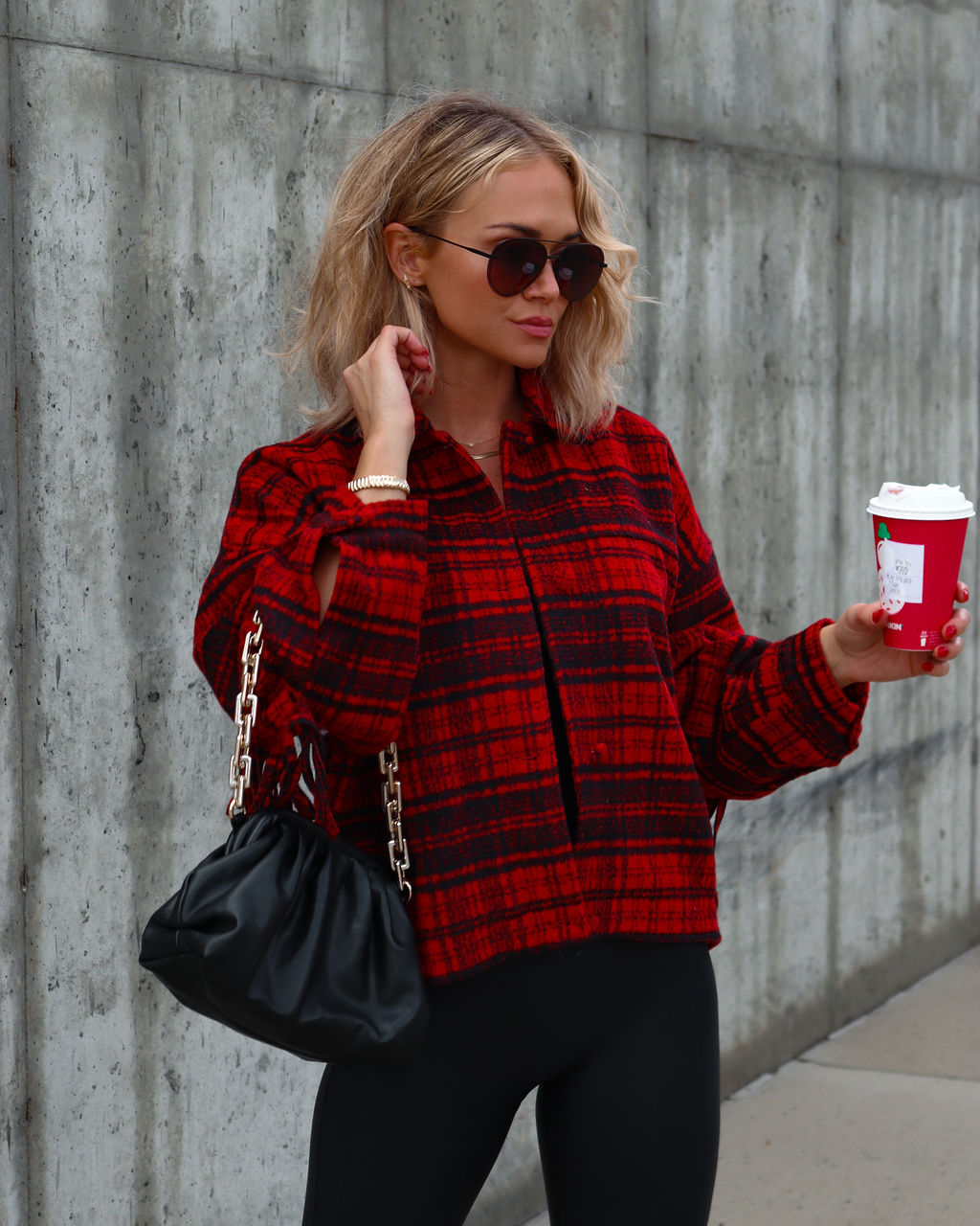 Robynn Plaid Jacket - Red