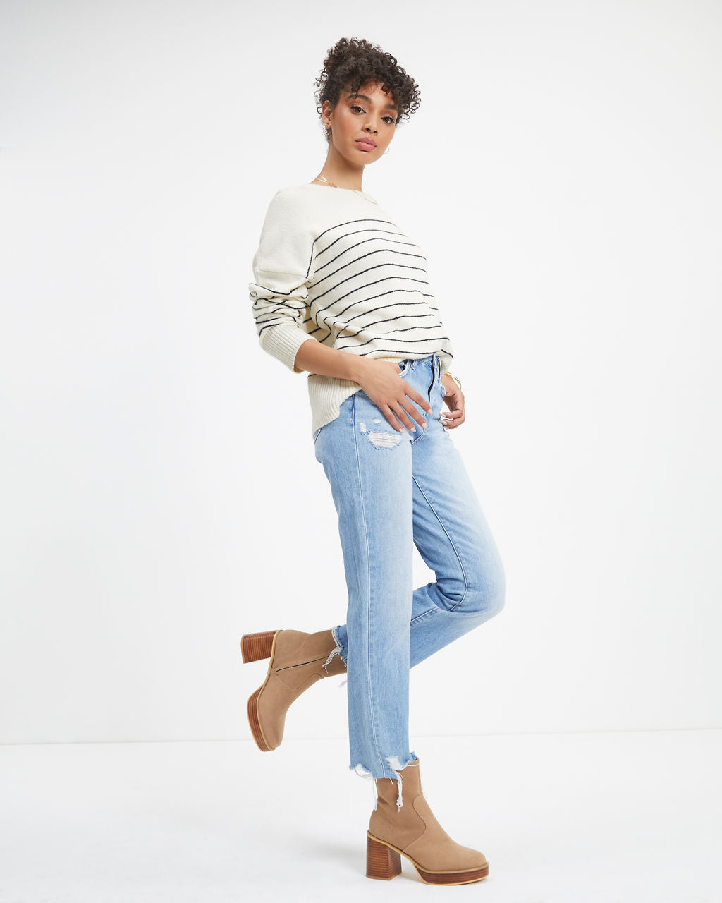 Harbor Autumn Coast Striped Knit Pullover Sweater