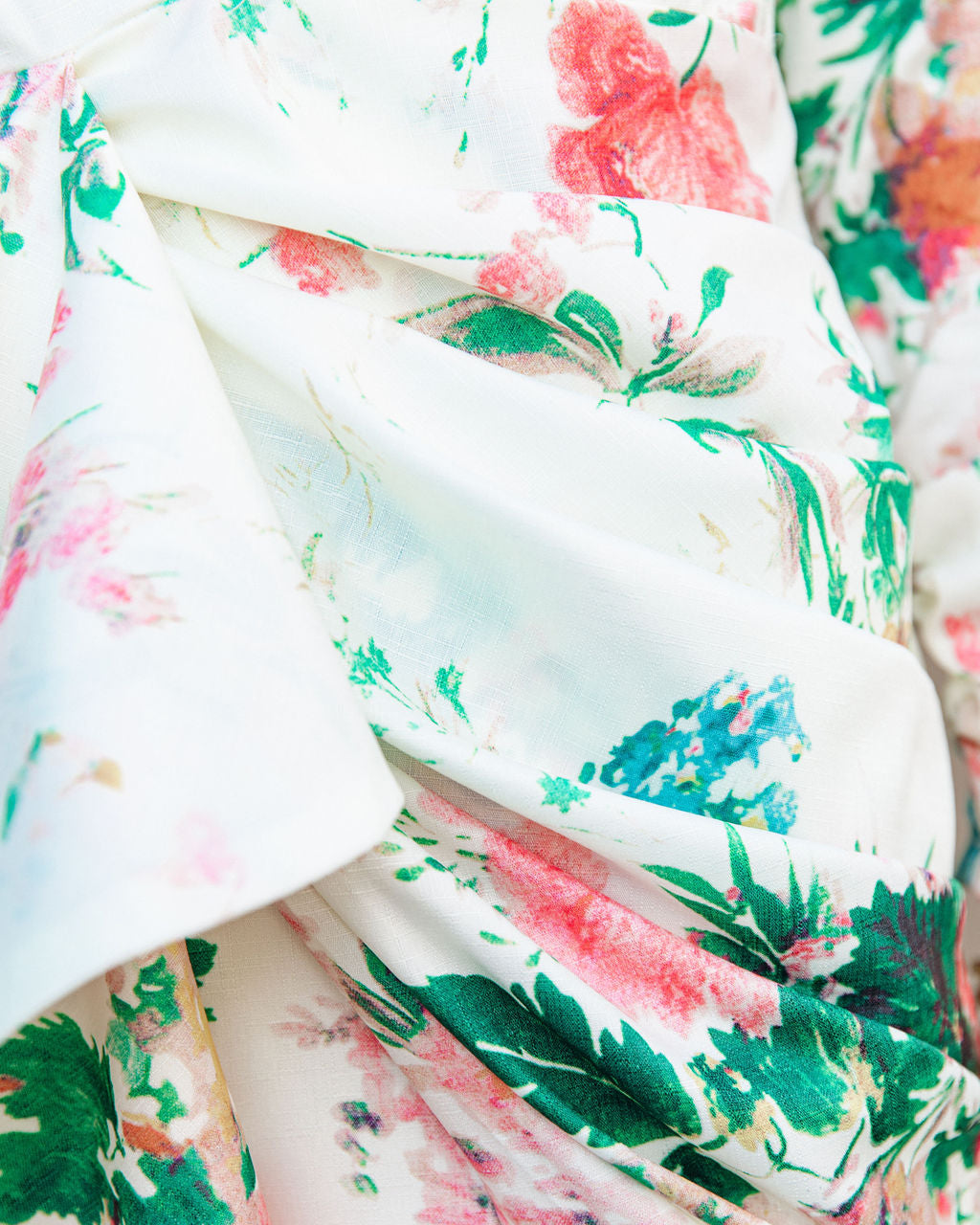 Cascade Gathered Floral Mini Dress - SALE