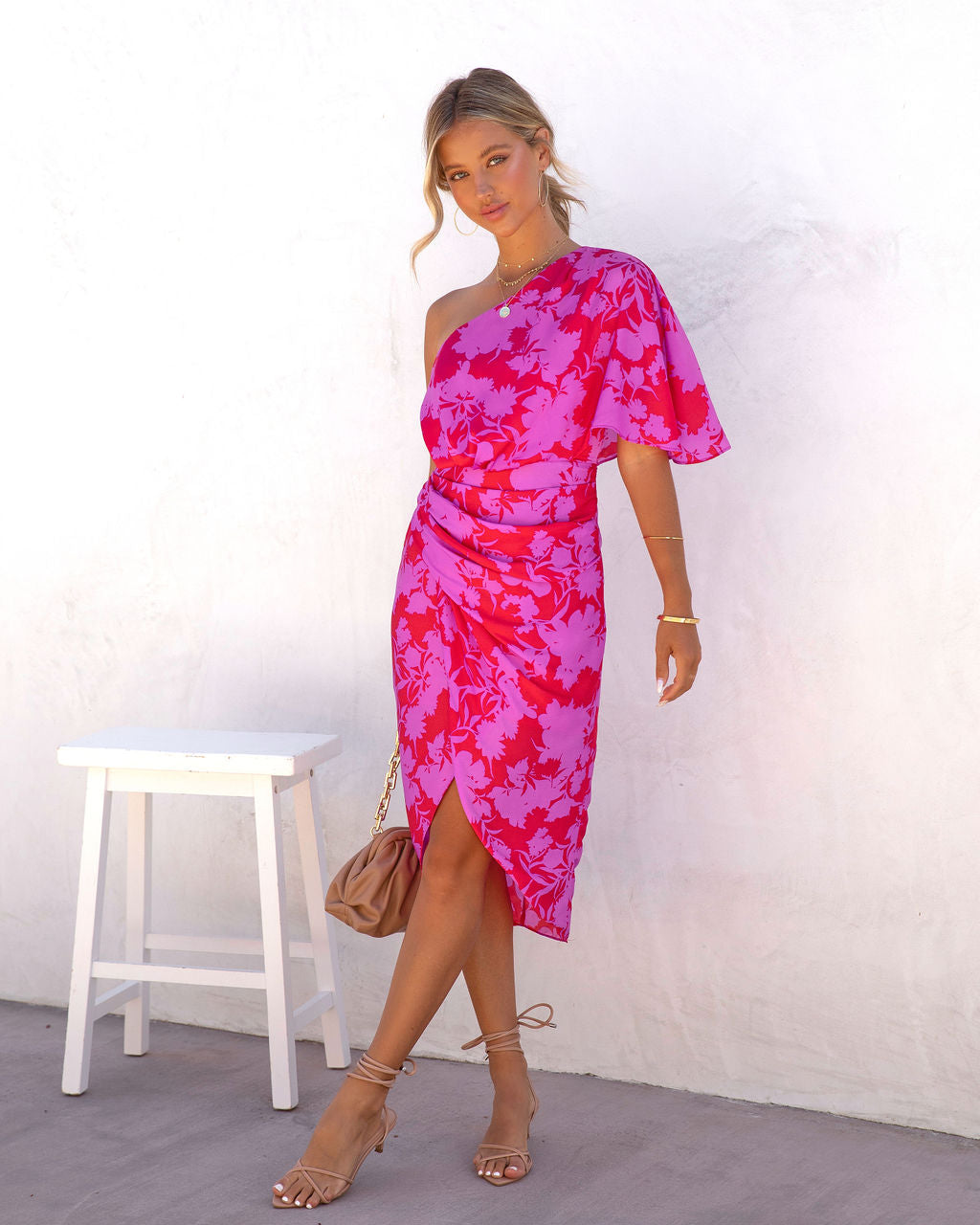 Addicted To Love One Shoulder Midi Dress - FINAL SALE
