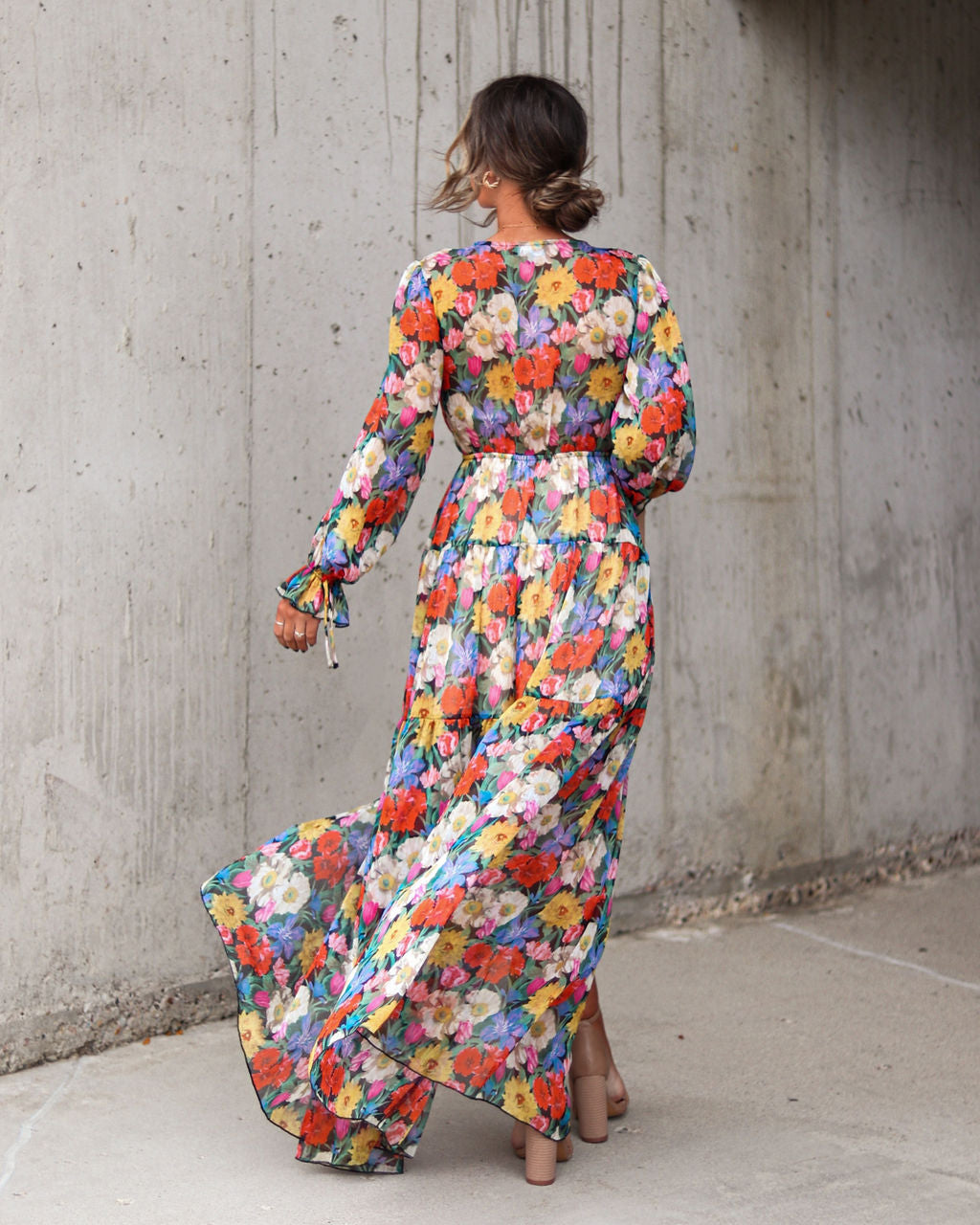Dolce Life Floral Tiered Maxi Dress