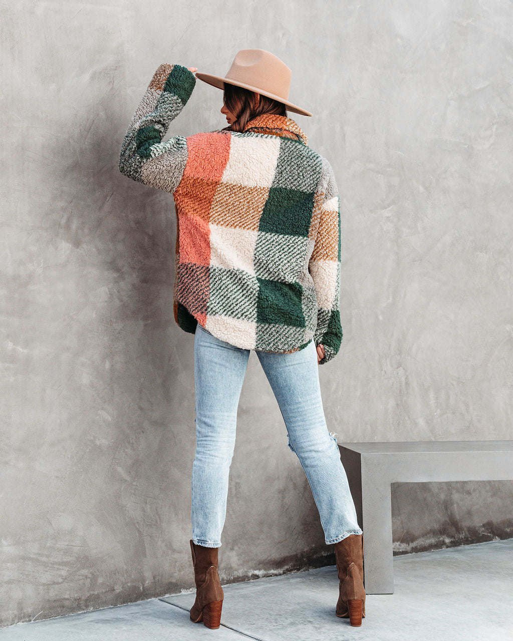 Enzo Plaid Teddy Jacket