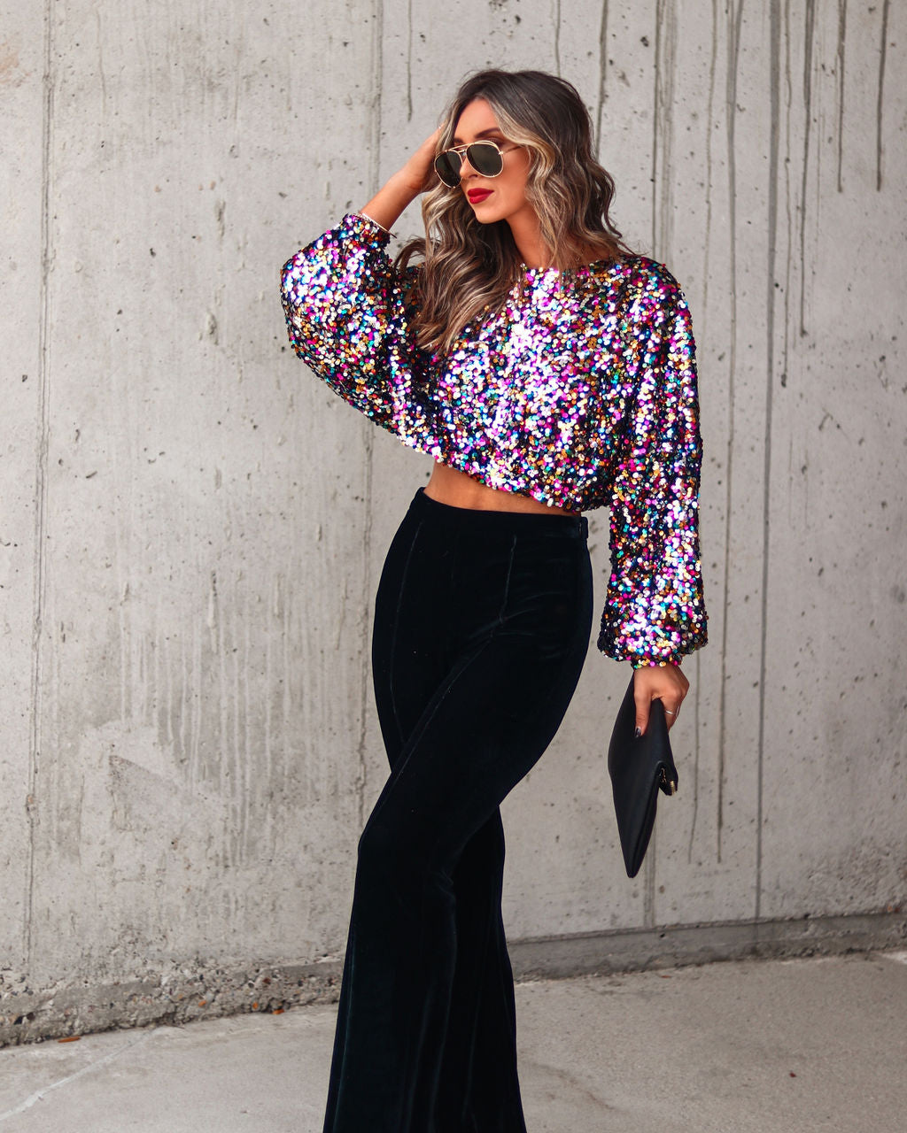 Always A Celebration Sequin Crop Top