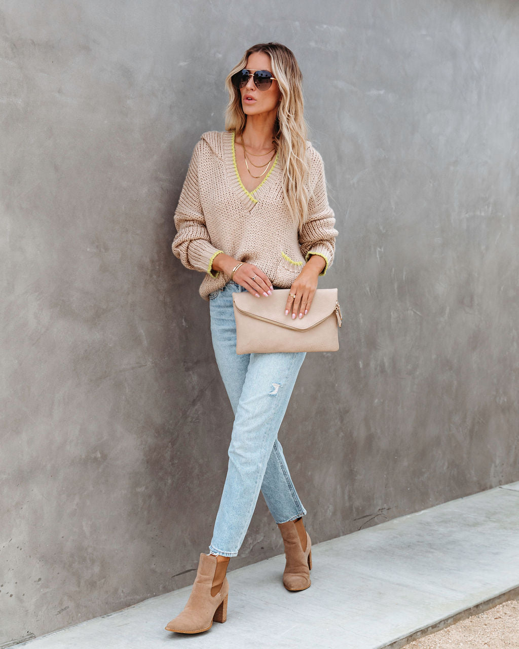 Cozy Fall Vibes Pocketed Hooded Knit Sweater - SALE