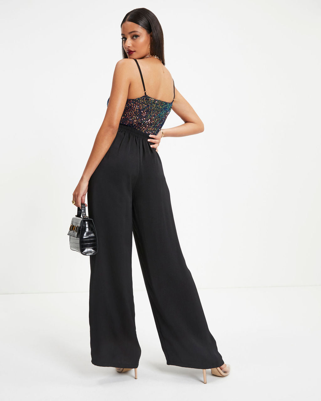Paparazzi Sequin Cowl Neck Tank Top