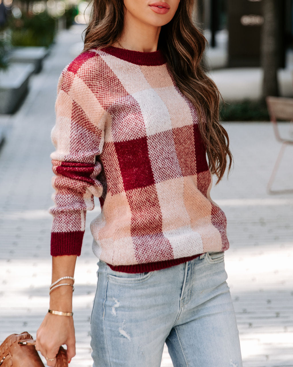Apple Cider Fall Picnics Plaid Pullover Sweater
