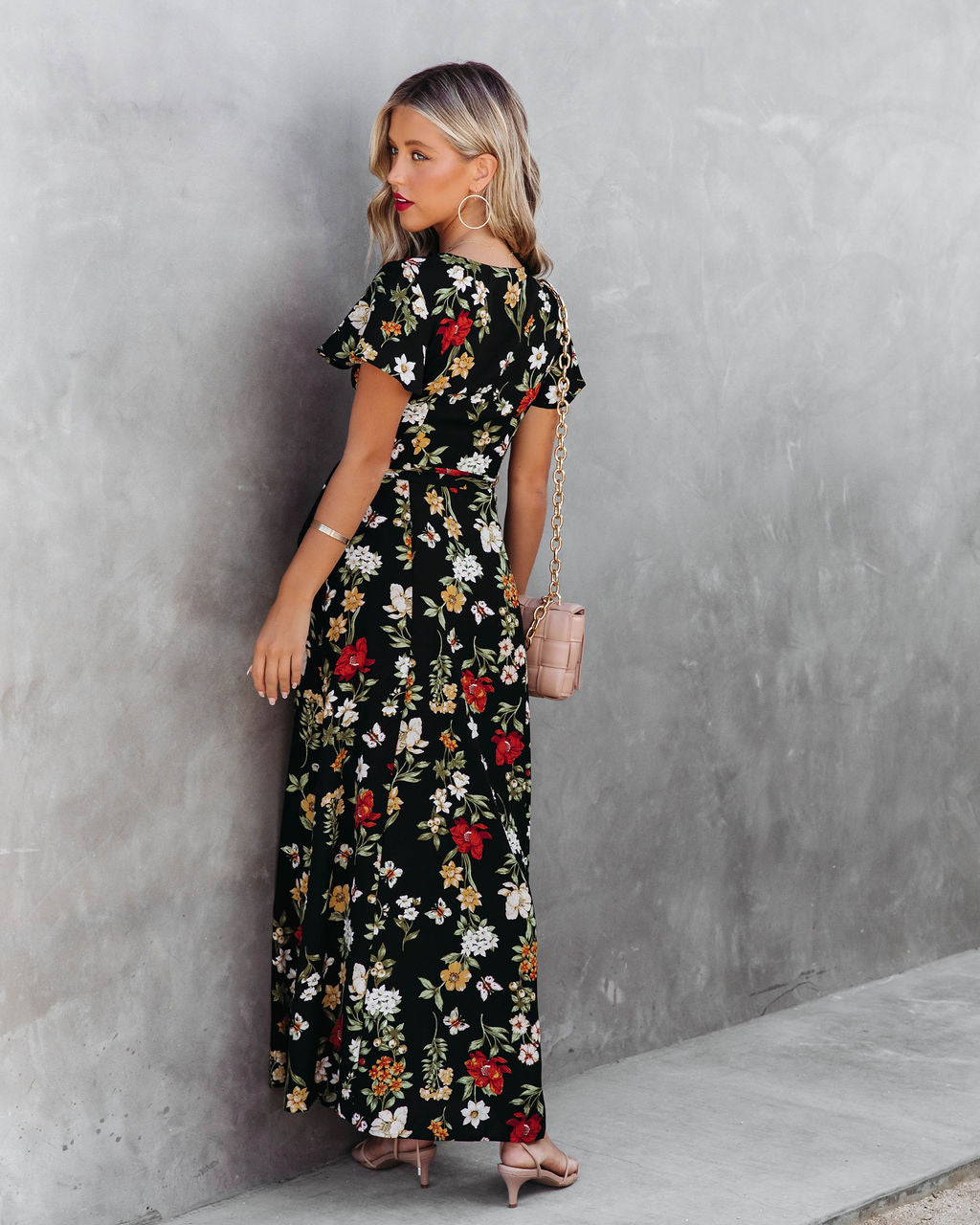 Butterfly Kisses And Floral Wishes Wrap Maxi Dress