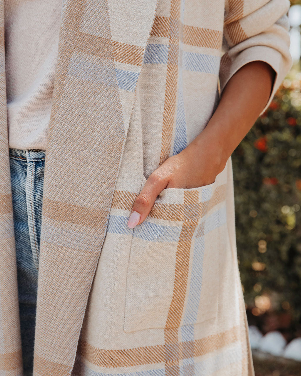 Dear Autumn Plaid Pocketed Cardigan