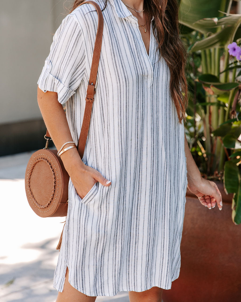 Baja Sur Pocketed Shirt Dress - FINAL SALE