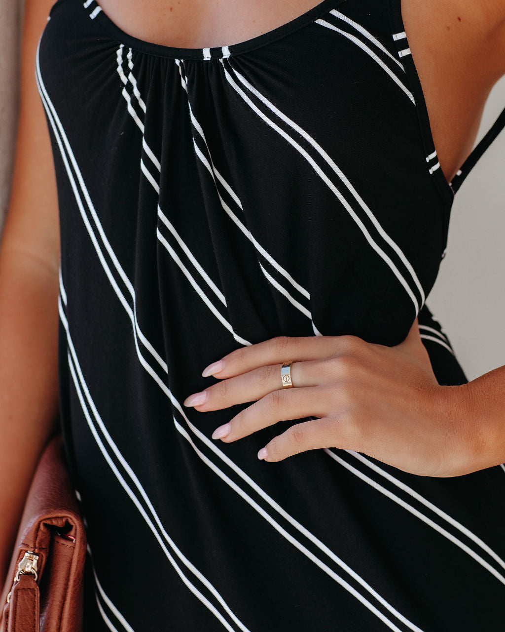 Powell Striped Adjustable Maxi Dress - Black - FINAL SALE