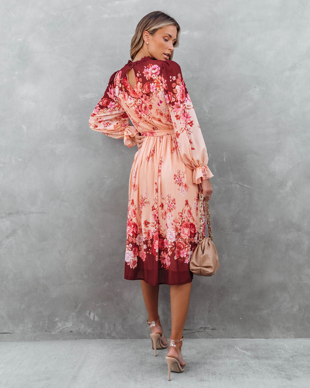Lifetime Of Love Floral Pleated Midi Dress