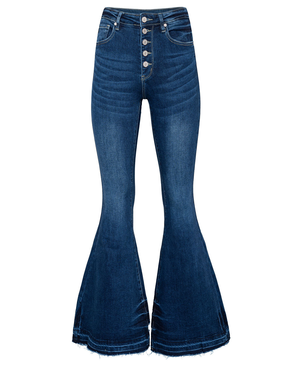 Marsha High Rise Frayed Bell Bottom Denim - FINAL SALE