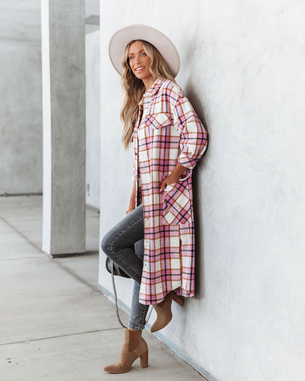 Catarina Plaid Pocketed Jacket