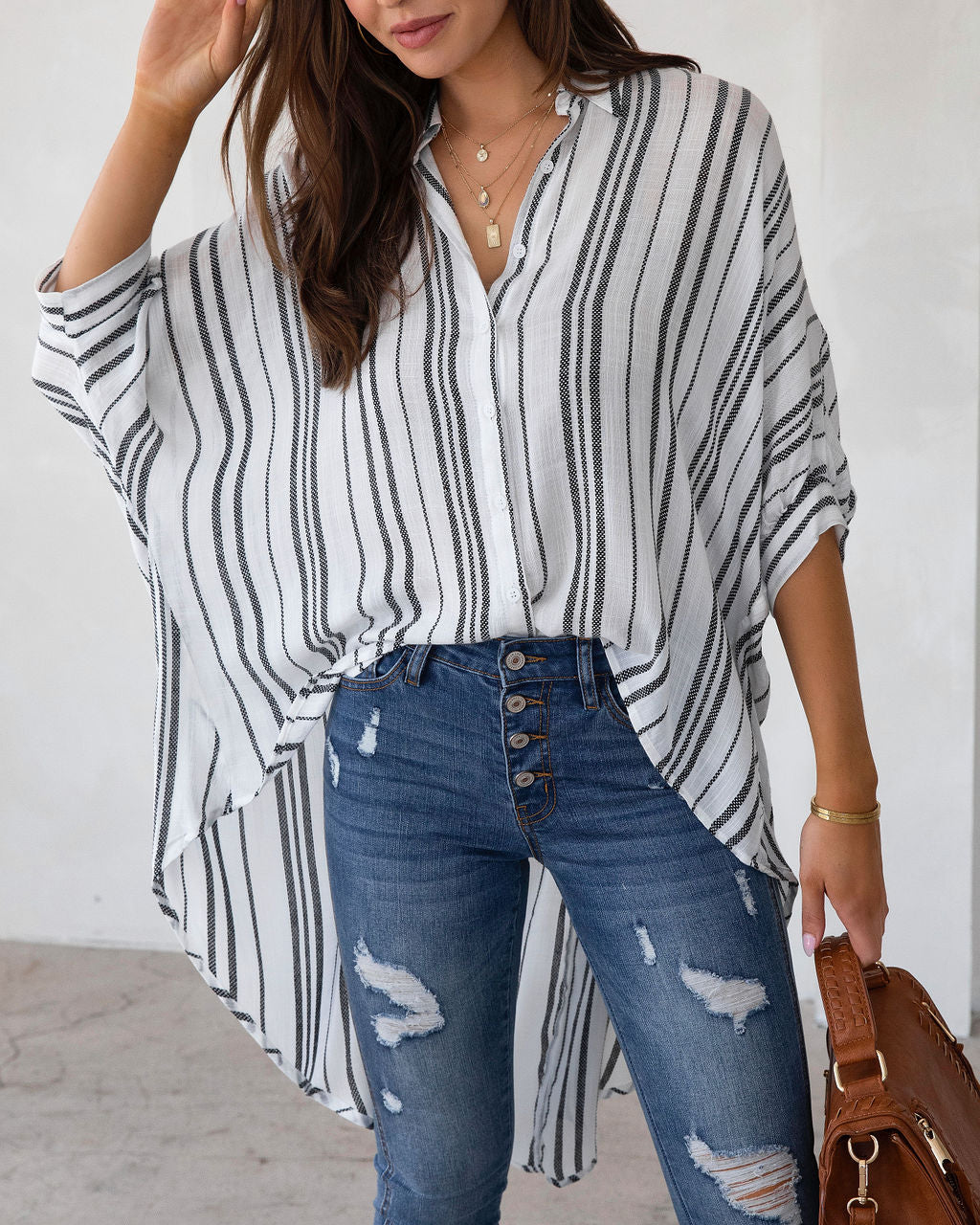 Michelle Lightweight High Low Top - FINAL SALE