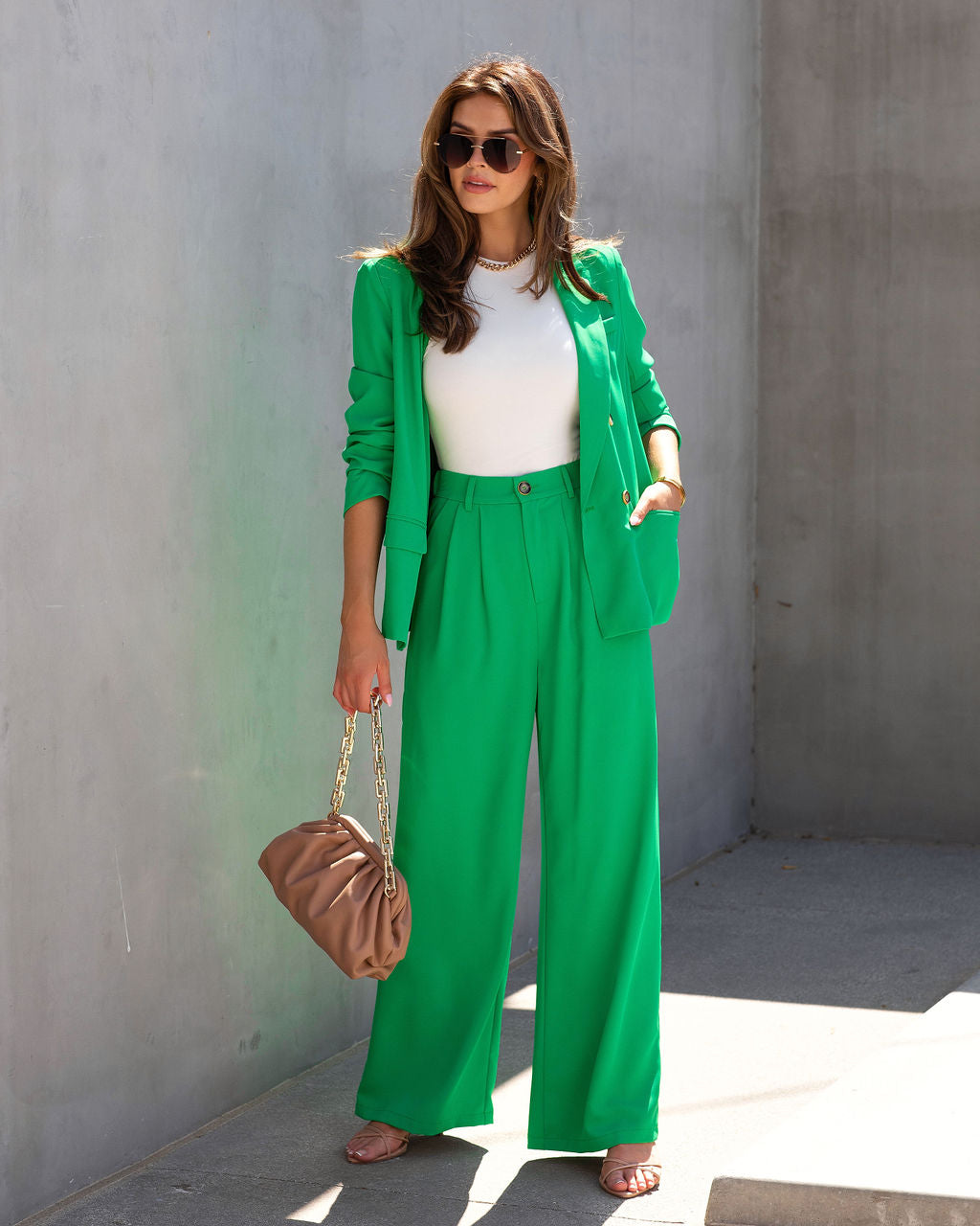 Long Shot Pocketed Blazer - Kelly Green - SALE