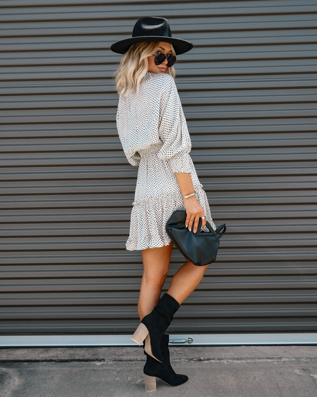 Nicolette Polka Dot Tiered Mini Dress