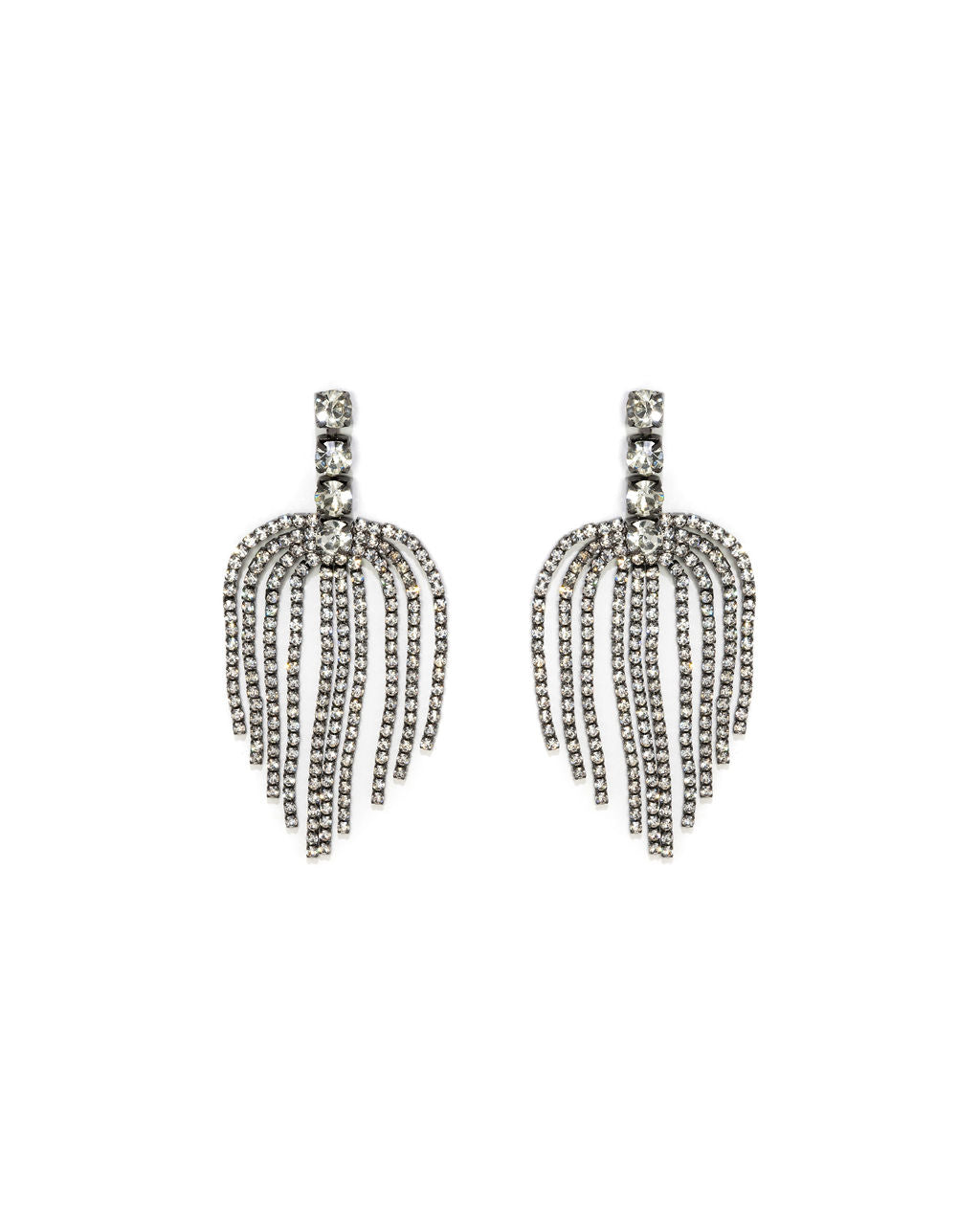 Phantom Chandelier Fringe Drop Earrings - Silver
