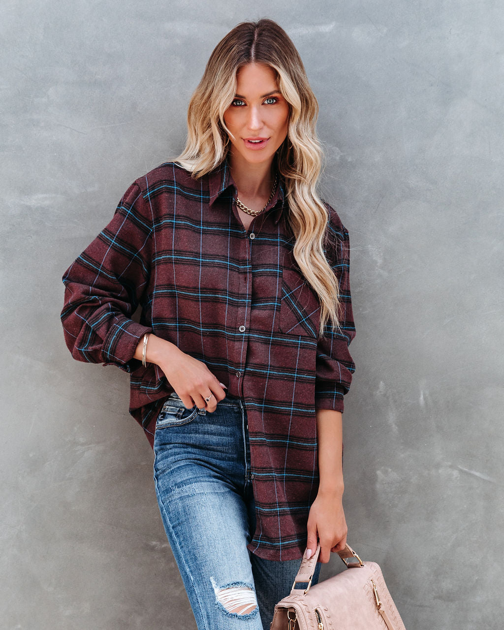 Eastwood Plaid Button Down Top
