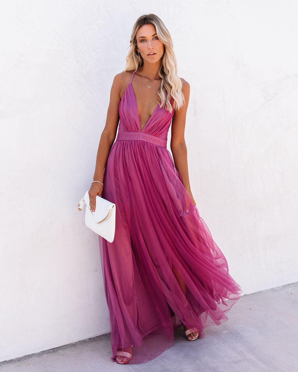 Petal Dust Maxi Dress - Magenta