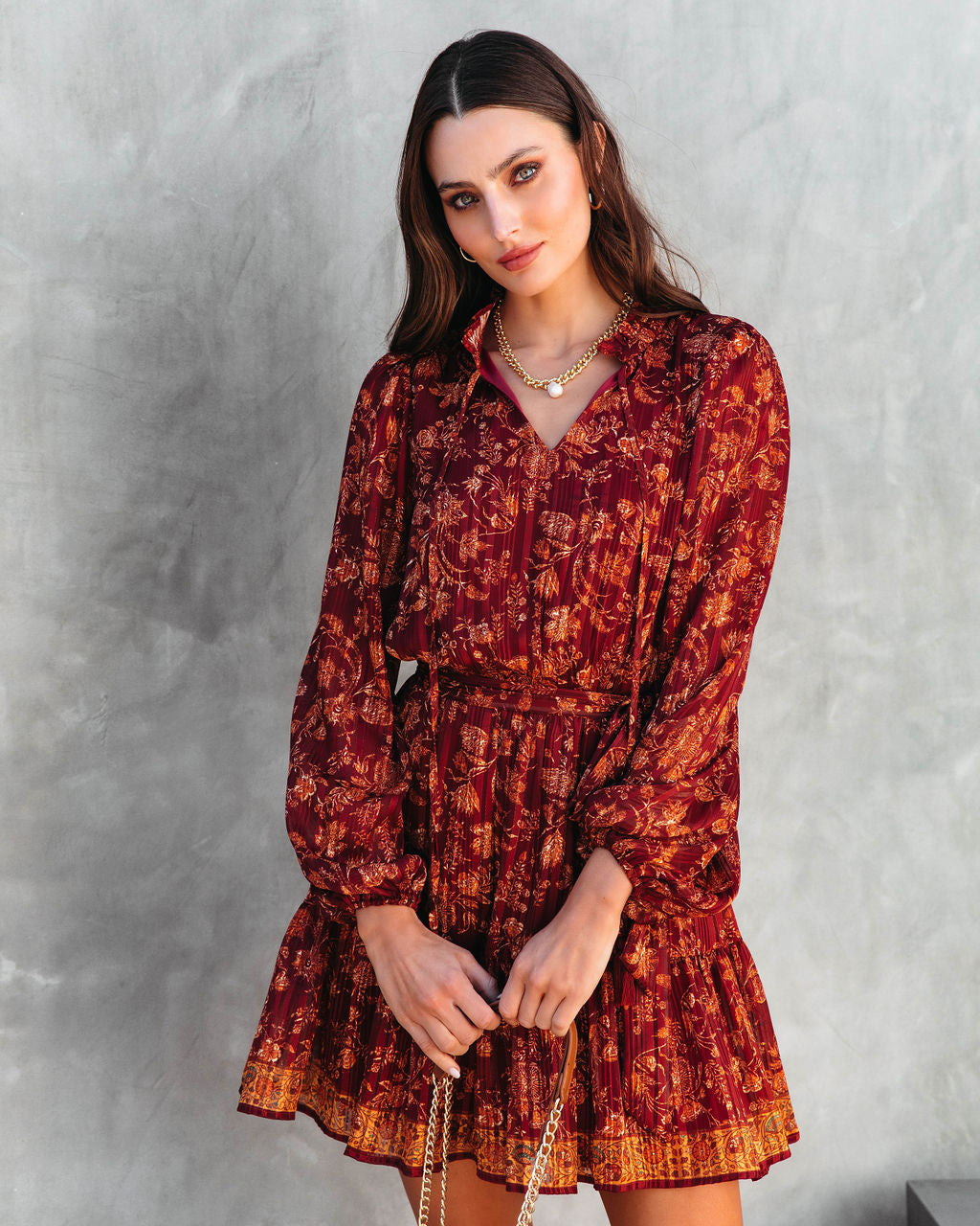 Thankful One Printed Mini Dress