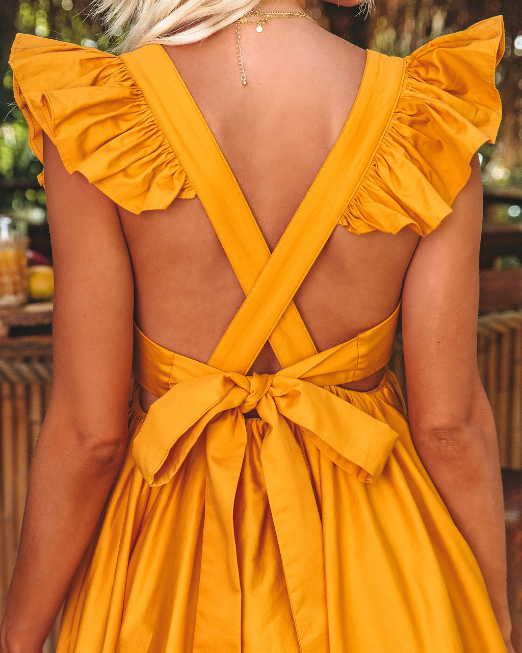 Huntlie Cotton Ruffle Babydoll Dress - Tangerine - FINAL SALE