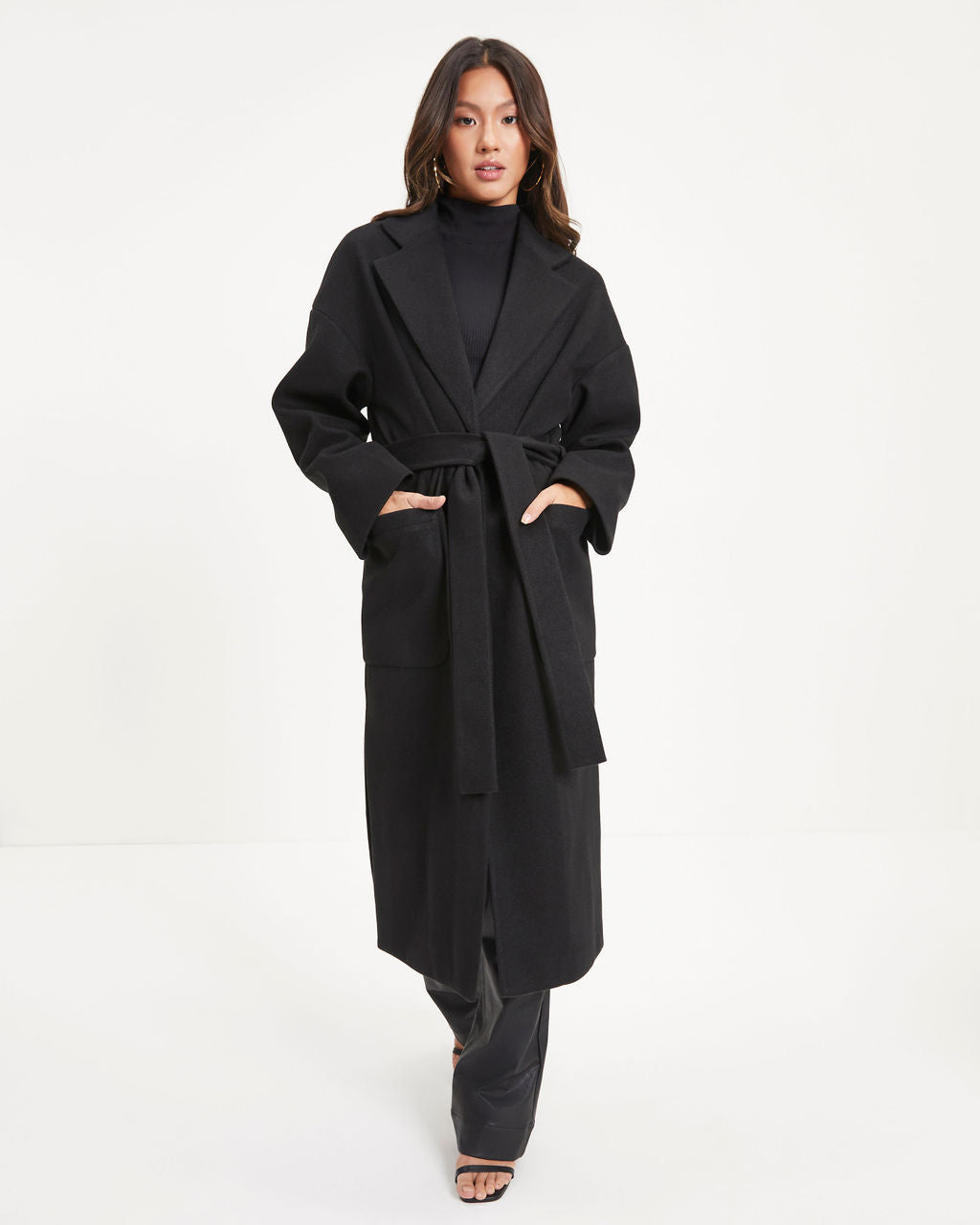 Great Expectations Pocketed Coat - Black
