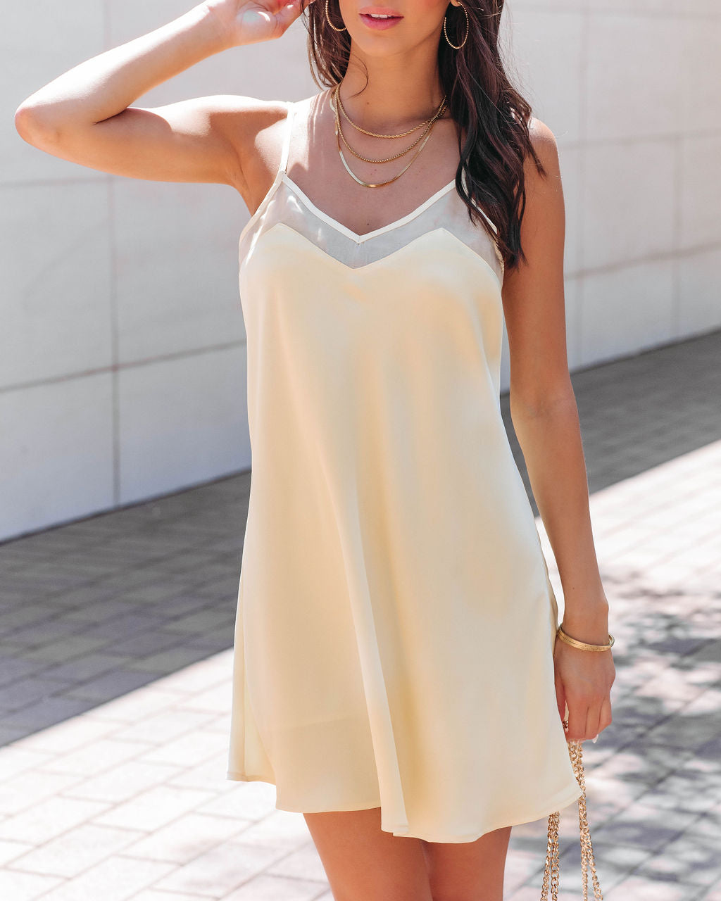 Lucy Dawn Slip Mini Dress - Yellow - FINAL SALE