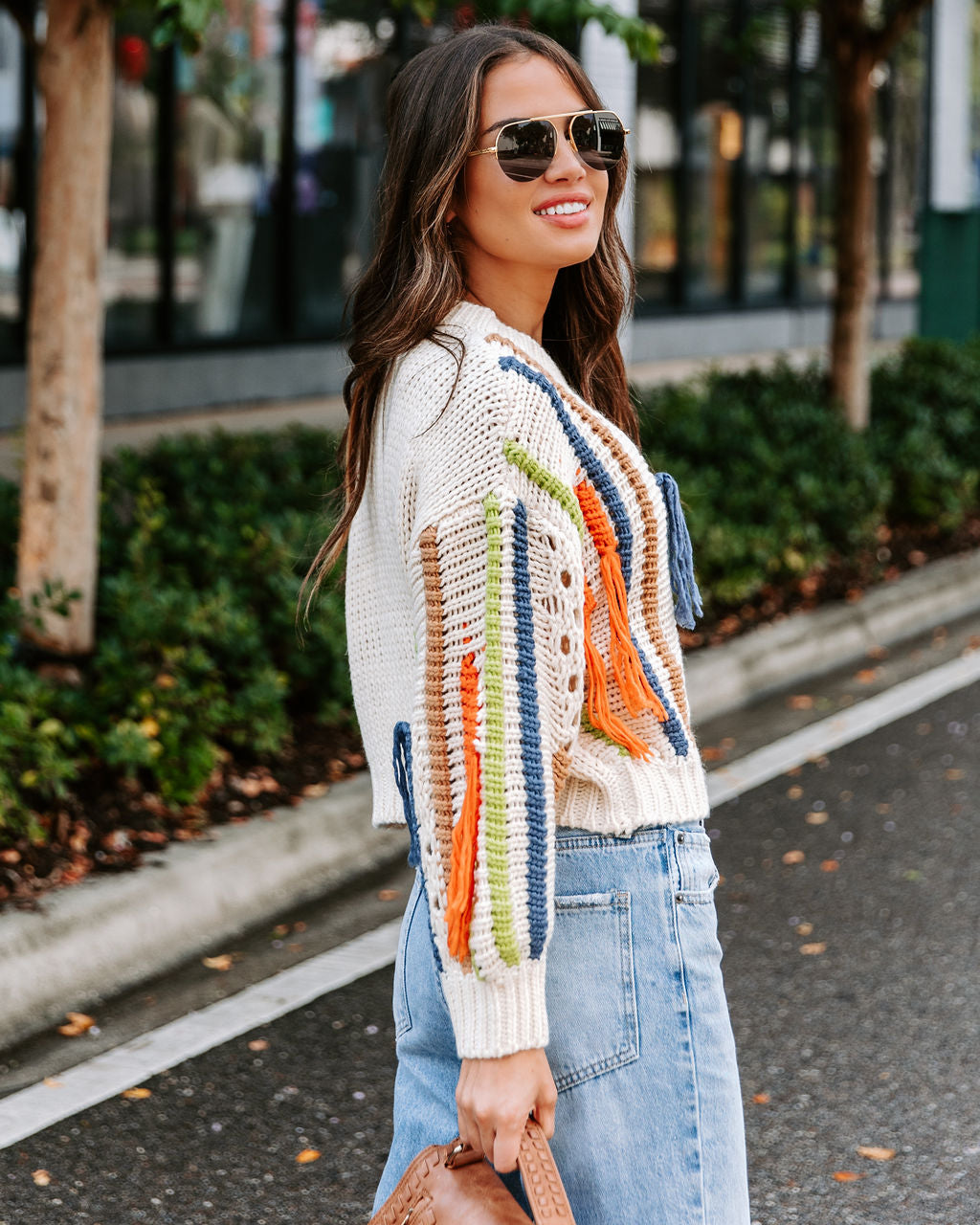 5 Shades Of Autumn Knit Fringe Sweater