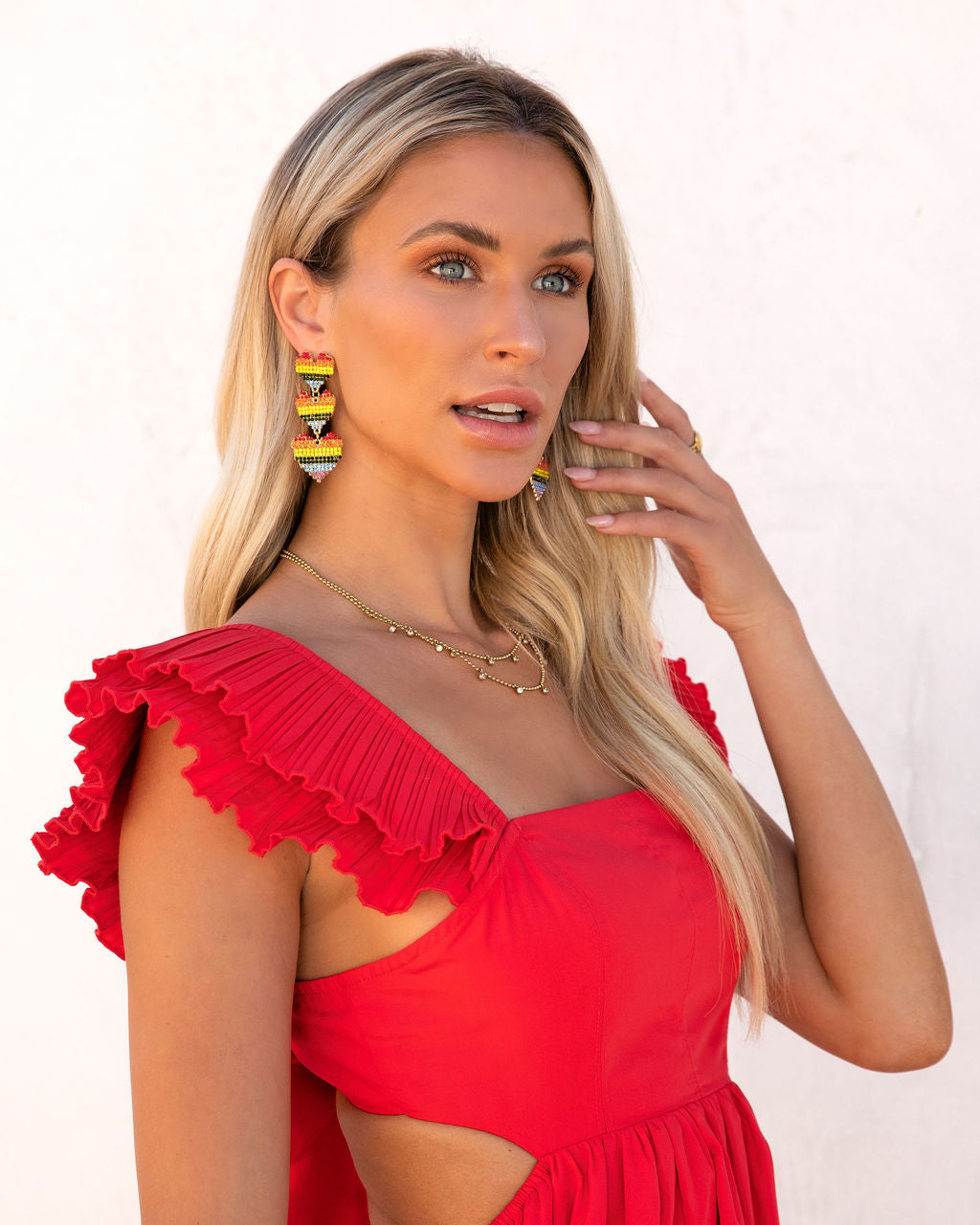 Rainbow Hearts Crystal Drop Earrings - FINAL SALE