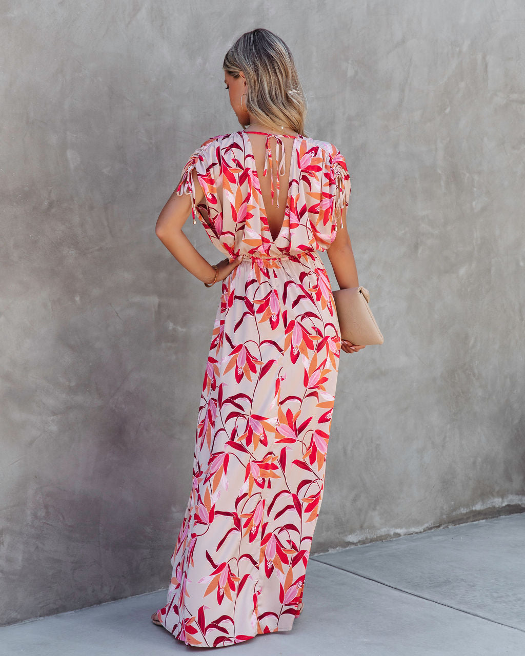 Callie Satin Floral Print Maxi Dress - SALE