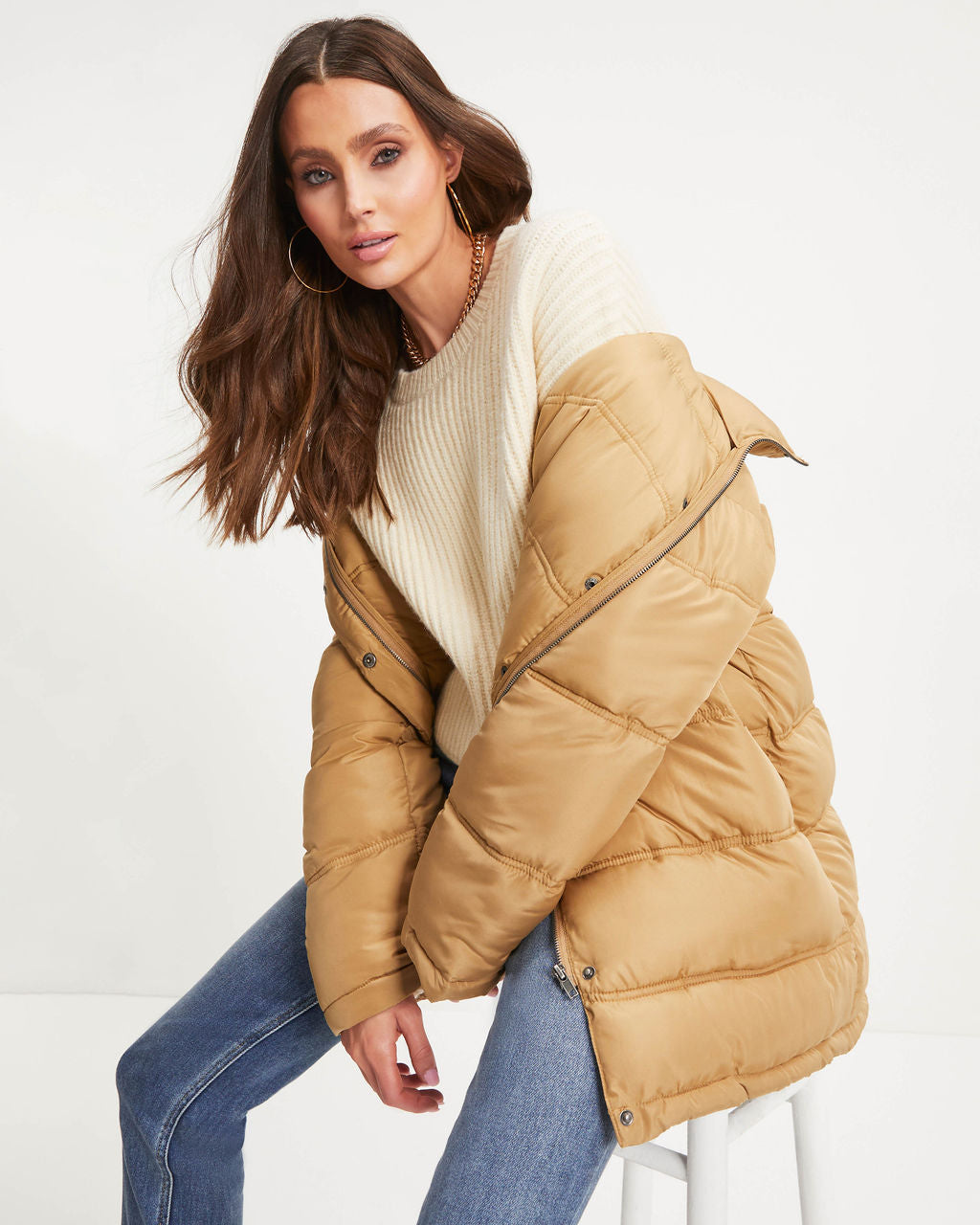 Jacksonia Pocketed Puff Coat - Camel