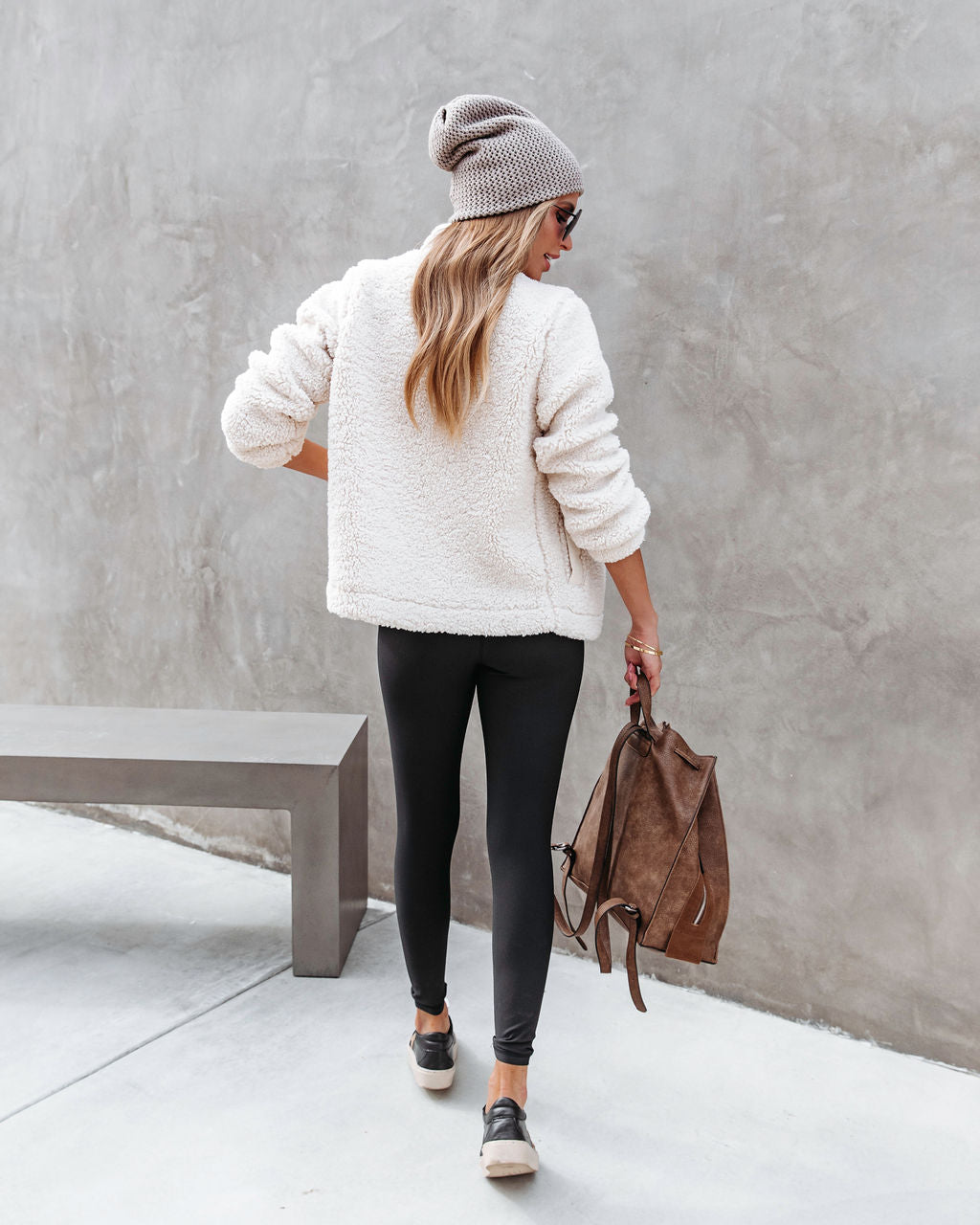 Suddenly Cozy Pocketed Sherpa Jacket - Cream