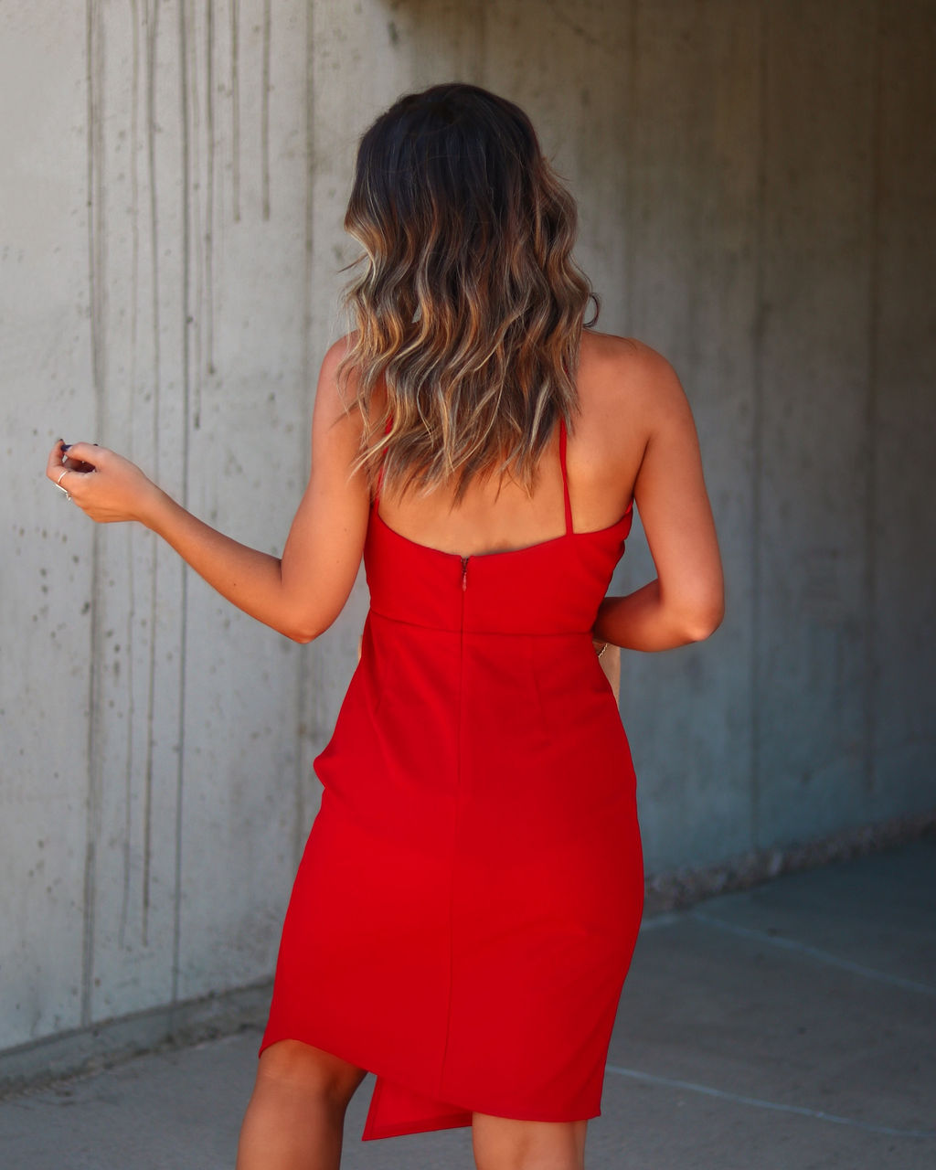 Karla Side Slit Mini Dress - Wine