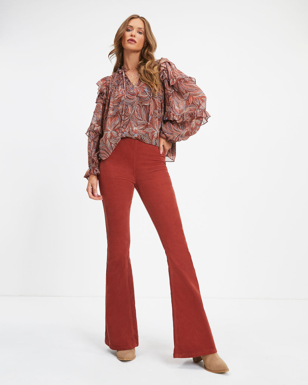 Good Day Floral Ruffle Top