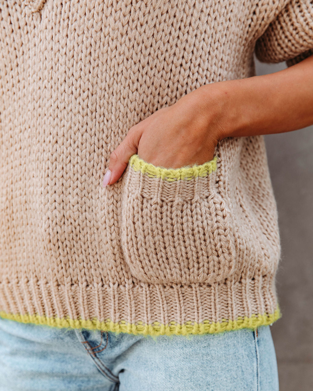 Cozy Fall Vibes Pocketed Hooded Knit Sweater - SALE