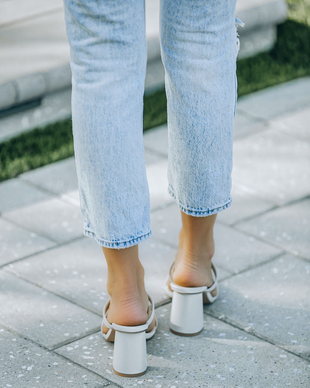 Raye Block Heeled Sandal - Beige - FINAL SALE