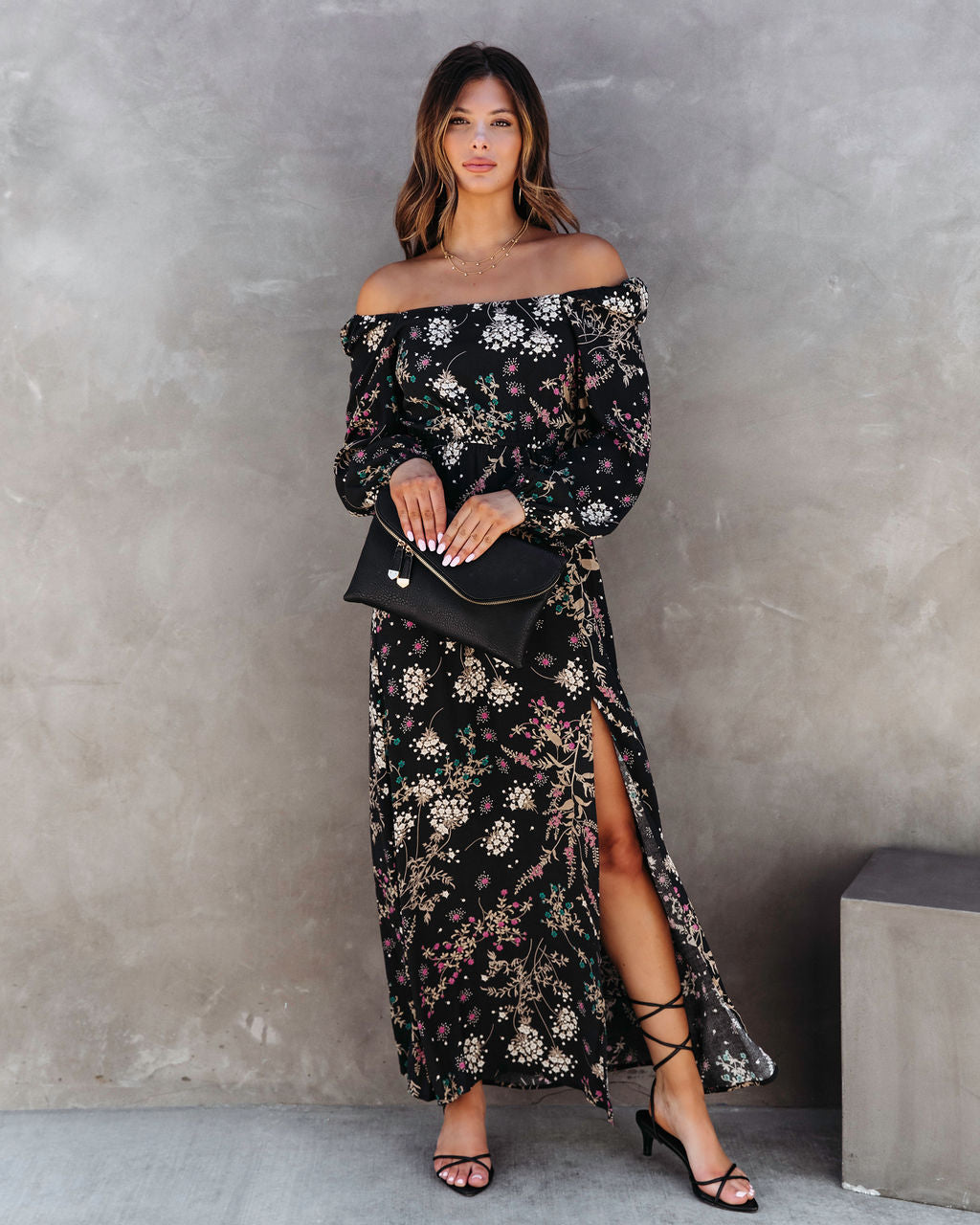 Cassidy Printed Slit Maxi Dress - SALE